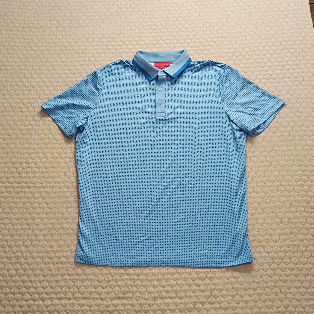 Redvanly Polo Shirt Men's Large Blue Dots